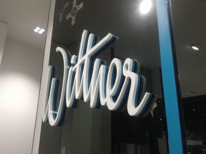Internal signage as 3D lettering