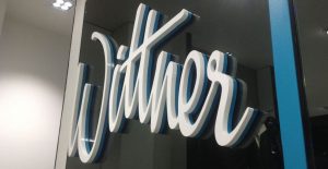 Picture of internal signage used to augment the brand presence